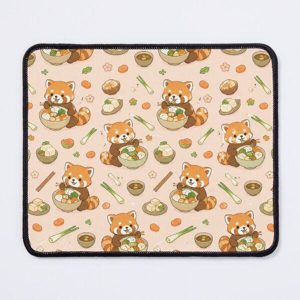 Item preview, Red Panda Tofu Rice Bowl Kawaii Pattern designed and sold by Soft Berry Studio.