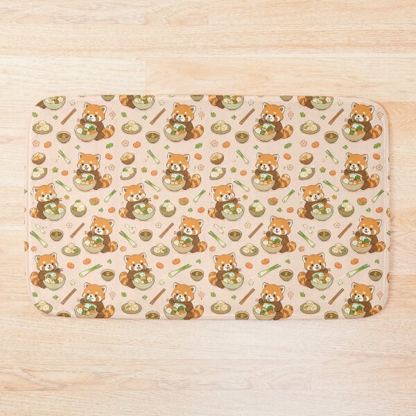 Item preview, Red Panda Tofu Rice Bowl Kawaii Pattern designed and sold by Soft Berry Studio.