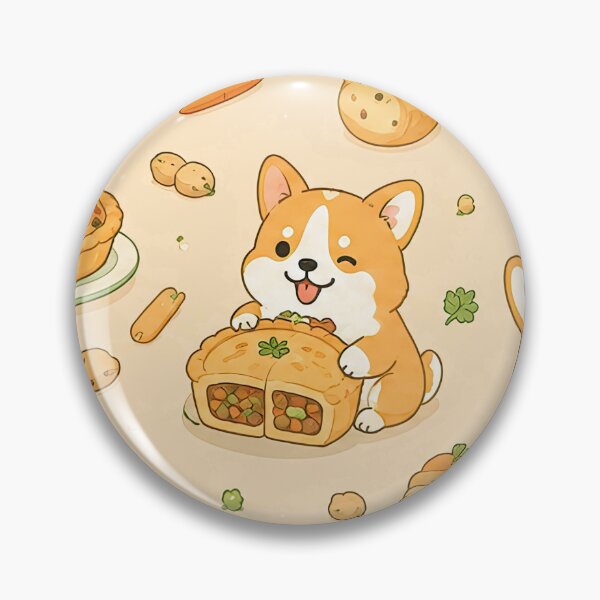 Item preview, Corgi Mini Meat Pie Kawaii Pattern designed and sold by Soft Berry Studio.