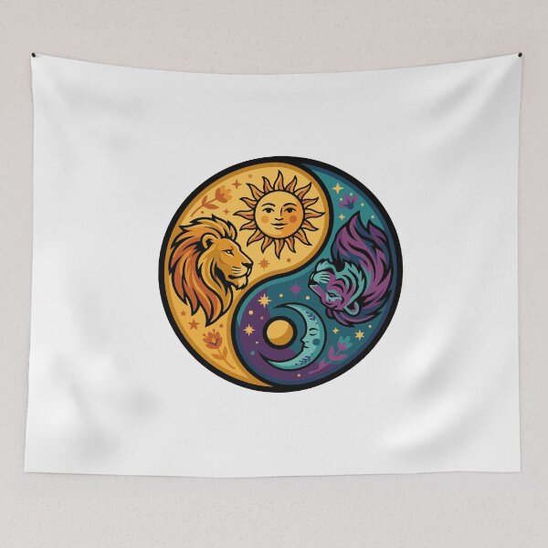 Item preview, Cosmic Lion and Wolf Yin Yang designed and sold by AliveStyle.