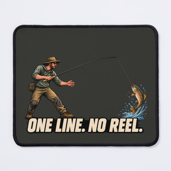 Item preview, Tenkara Fishing One Line No Reel Funny Minimalist Angler Design designed and sold by PXEpic.