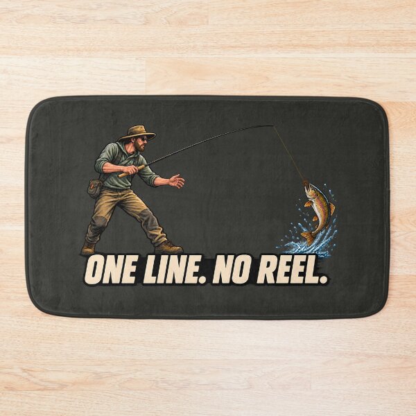Item preview, Tenkara Fishing One Line No Reel Funny Minimalist Angler Design designed and sold by PXEpic.