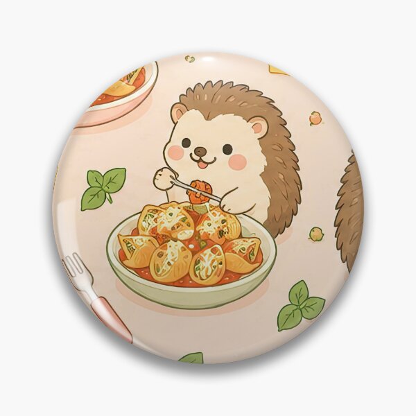 Item preview, Hedgehog Stuffed Pasta Shell Kawaii Pattern designed and sold by Soft Berry Studio.
