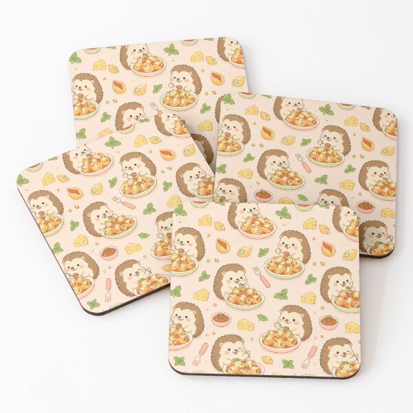 Item preview, Hedgehog Stuffed Pasta Shell Kawaii Pattern designed and sold by Soft Berry Studio.