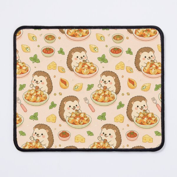 Item preview, Hedgehog Stuffed Pasta Shell Kawaii Pattern designed and sold by Soft Berry Studio.