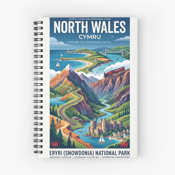 Item preview, Vintage North Wales Travel Poster designed and sold by ArtworkNorth.