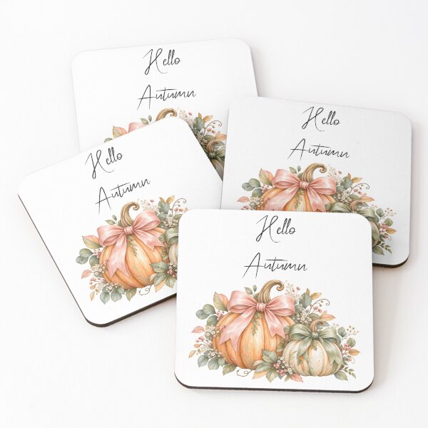 Item preview, Cozy Autumn Pumpkins with Bows – Watercolor Fall Botanical designed and sold by sweta_r.art.