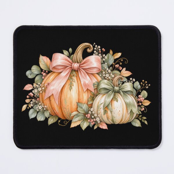 Item preview, Cozy Autumn Pumpkins with Bows – Watercolor Fall Botanical designed and sold by sweta_r.art.