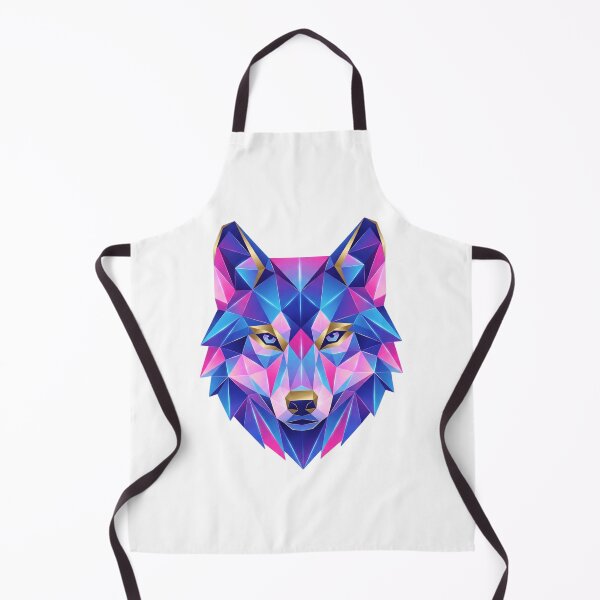 Item preview, Low Poly Wolf Blue Pink Gold Geometric Art designed and sold by larbimalki.