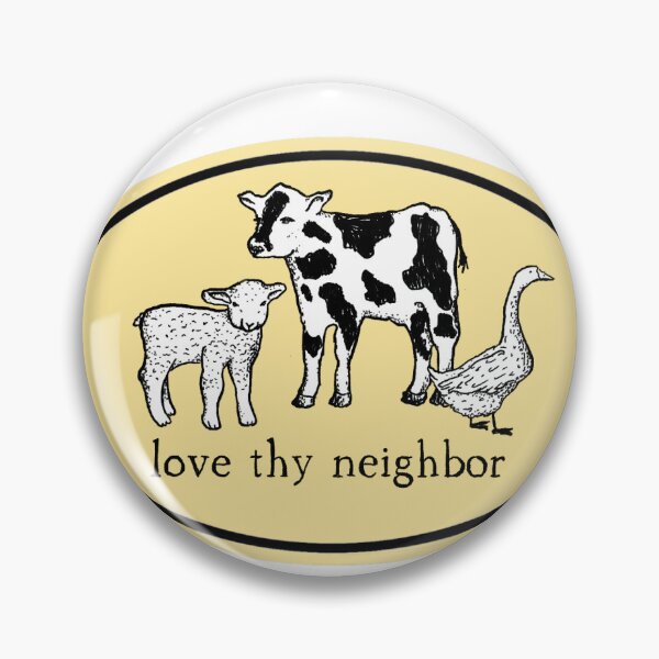 Item preview, yellow love thy neighbor animal rights  designed and sold by annacproto.