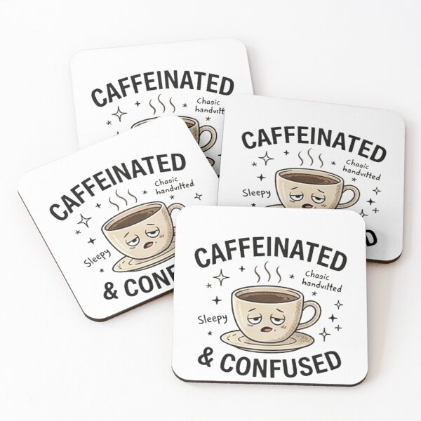 Item preview, Caffeinated & Confused — Funny Coffee Lover Design designed and sold by Tipsy24.