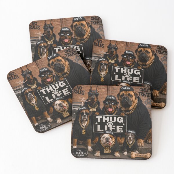 Item preview, Thug Life Dogs – Only Treats, No Rules | Funny Gangster Dog Streetwear designed and sold by Imagetore.