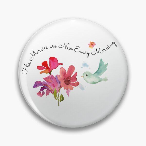Item preview, His Mercies Are New Every Morning Christian Floral Bird designed and sold by Sachie's Studio.