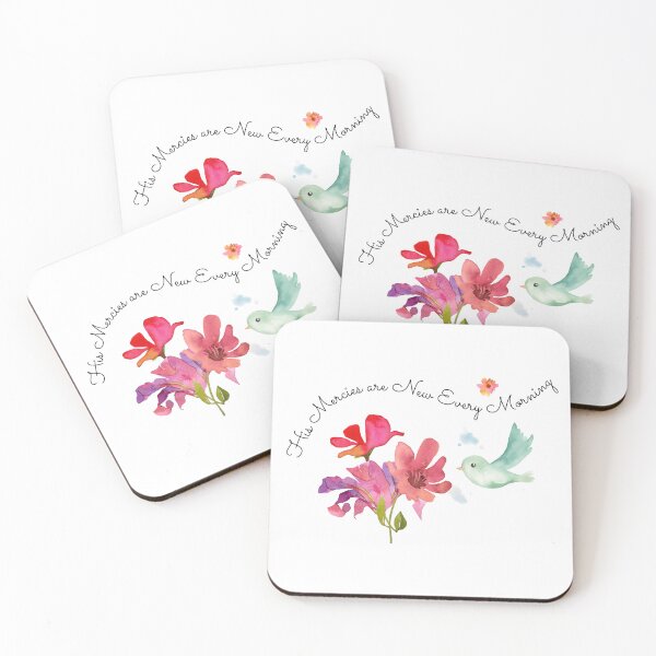 Item preview, His Mercies Are New Every Morning Christian Floral Bird designed and sold by Sachie's Studio.