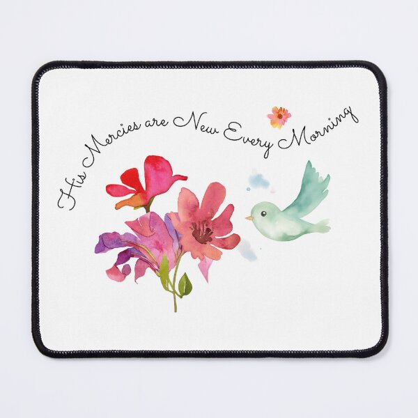 Item preview, His Mercies Are New Every Morning Christian Floral Bird designed and sold by Sachie's Studio.