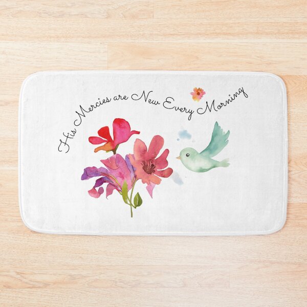 Item preview, His Mercies Are New Every Morning Christian Floral Bird designed and sold by Sachie's Studio.