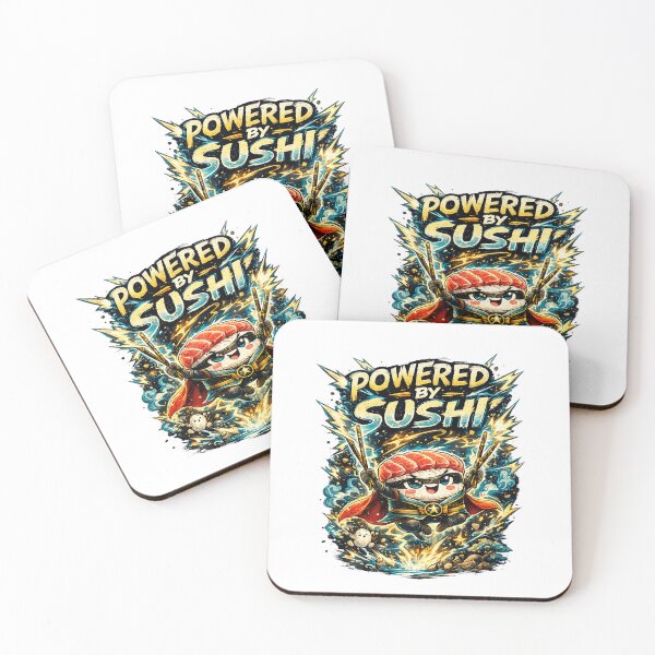 Item preview, Powered by Sushi – Cute Superhero Sushi designed and sold by Gee-Na.