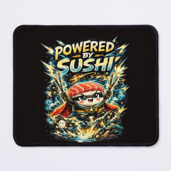 Item preview, Powered by Sushi – Cute Superhero Sushi designed and sold by Gee-Na.