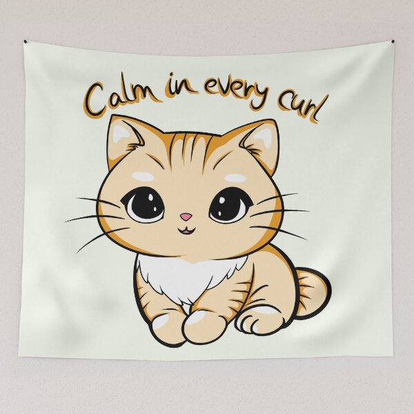 Item preview, Calm in Every Curl Cat designed and sold by Phyllya Design.