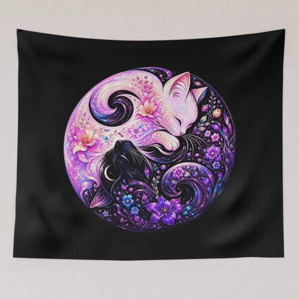 Item preview, ⚖️ PURRFECTLY BALANCED COLLECTION ⚖️ - FLORAL CATS designed and sold by WheelieGdArt.