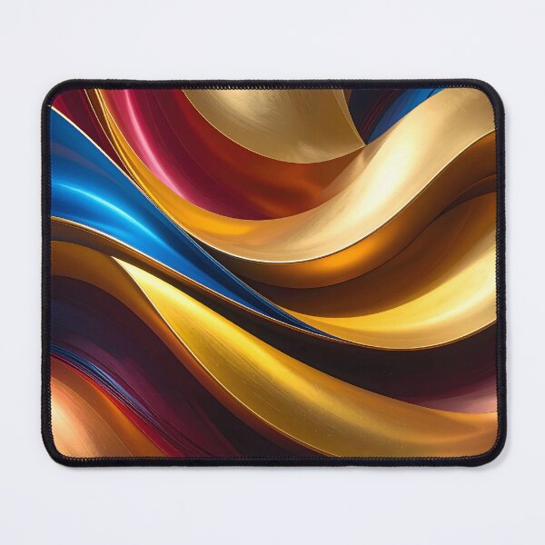 Item preview, Abstract Flowing Gold Red Blue Wave Artwork designed and sold by BetweenForms.