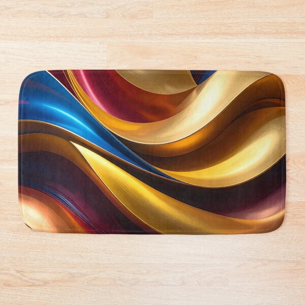 Item preview, Abstract Flowing Gold Red Blue Wave Artwork designed and sold by BetweenForms.