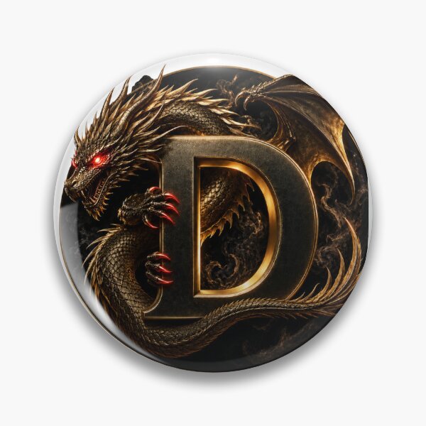 Item preview, Epic Gold Dragon Letter D Monogram  designed and sold by LC&LCPlatform.