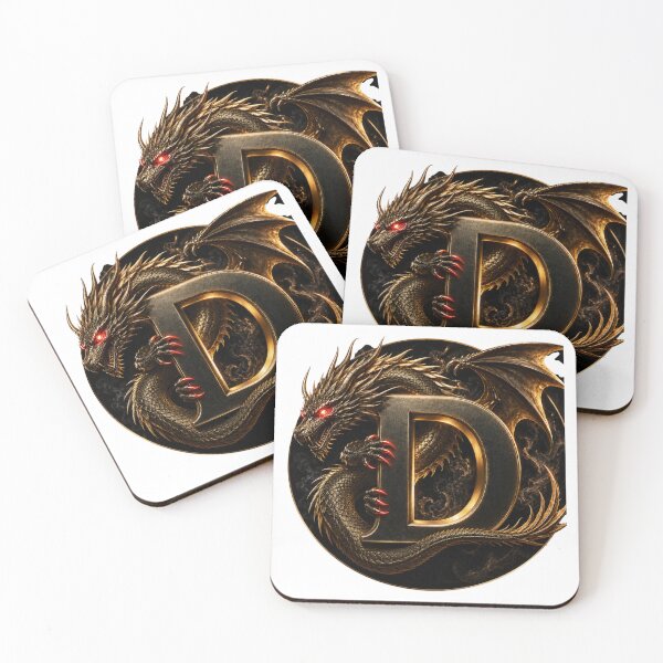 Item preview, Epic  Gold Dragon Letter D Monogram  designed and sold by LC&LCPlatform.