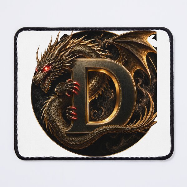 Item preview, Epic Gold Dragon Letter D Monogram designed and sold by LC&LCPlatform.