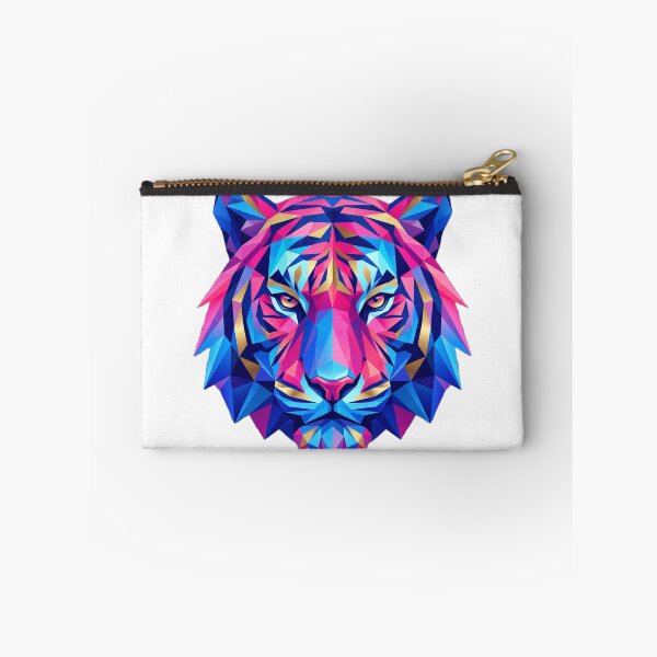 Item preview, Futuristic Low Poly Tiger Blue Pink Gold designed and sold by larbimalki.