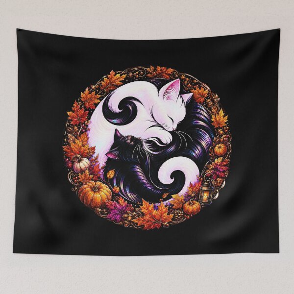 Item preview, ⚖️ PURRFECTLY BALANCED COLLECTION ⚖️ - FOUR SEASONS CATS - Autumn Leaves designed and sold by WheelieGdArt.