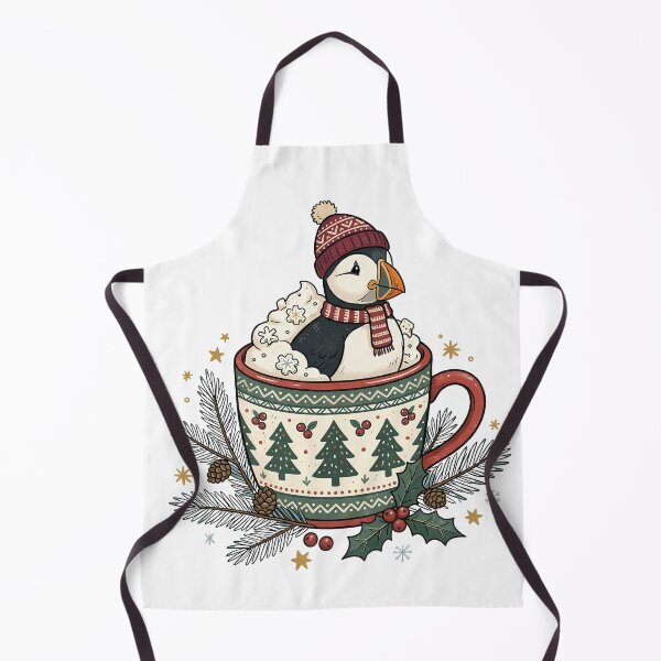 Item preview, Cozy Puffin Christmas Mug Art / Seabird art / Winter Puffin designed and sold by VibranPalette.