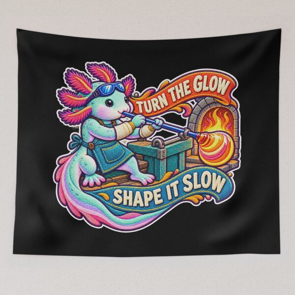 Item preview, Labor Day Axolotl Glassblower – Turn the Glow Shape It Slow designed and sold by Jaani-T.