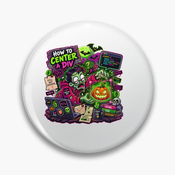 Item preview, Center A Div Nightmare Zombie Halloween T-Shirt and Sticker designed and sold by PixelForge Studio2.