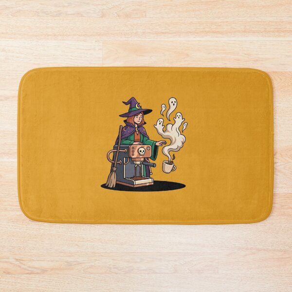 Item preview, Witch Barista Brewing Ghost Espresso Coffee Maker Halloween Art designed and sold by Rare By Hero.
