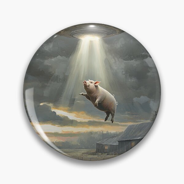 Item preview, UFO Abducting a Pig from a Farm designed and sold by Shannon Hilson.