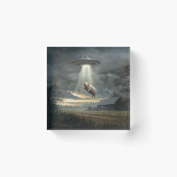 Item preview, UFO Abducting a Pig from a Farm designed and sold by Shannon Hilson.