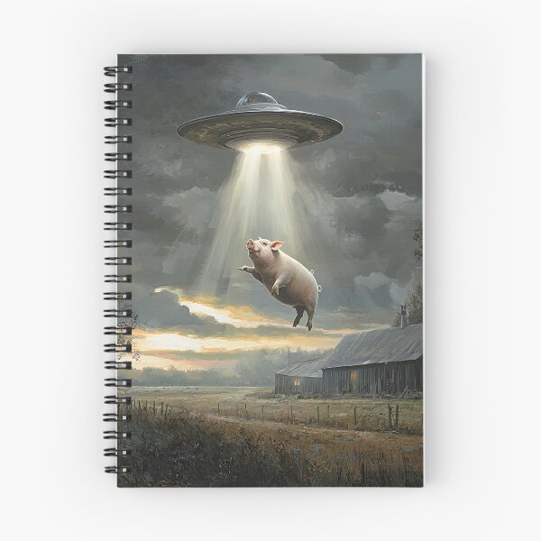 Item preview, UFO Abducting a Pig from a Farm designed and sold by Shannon Hilson.