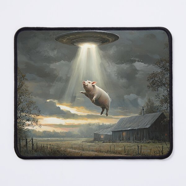 Item preview, UFO Abducting a Pig from a Farm designed and sold by Shannon Hilson.