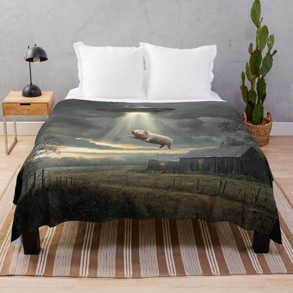 Item preview, UFO Abducting a Pig from a Farm designed and sold by Shannon Hilson.