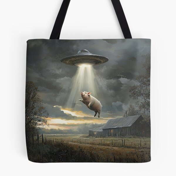 Item preview, UFO Abducting a Pig from a Farm designed and sold by Shannon Hilson.