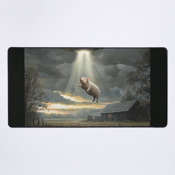 Item preview, UFO Abducting a Pig from a Farm designed and sold by Shannon Hilson.