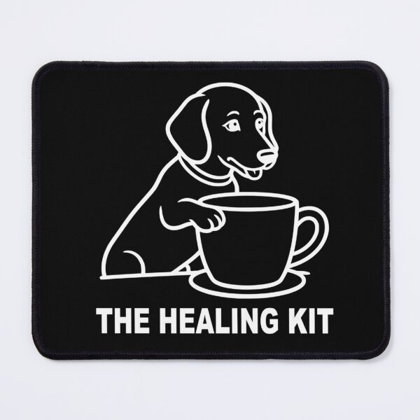 Item preview, The Healing Kit Cute Dog Coffee Mug White Outline Art designed and sold by The Bold Line Studio.