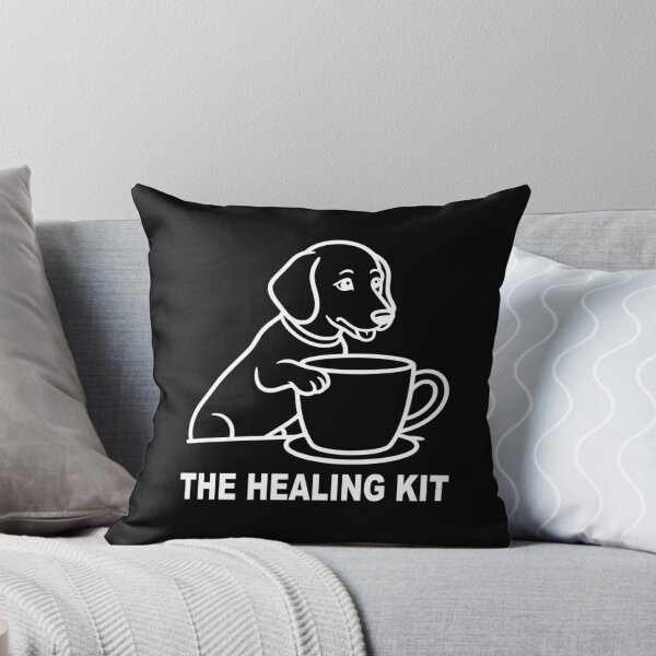 Item preview, The Healing Kit Cute Dog Coffee Mug White Outline Art designed and sold by The Bold Line Studio.