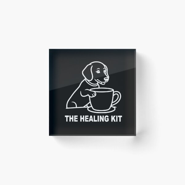 Item preview, The Healing Kit Cute Dog Coffee Mug White Outline Art designed and sold by The Bold Line Studio.