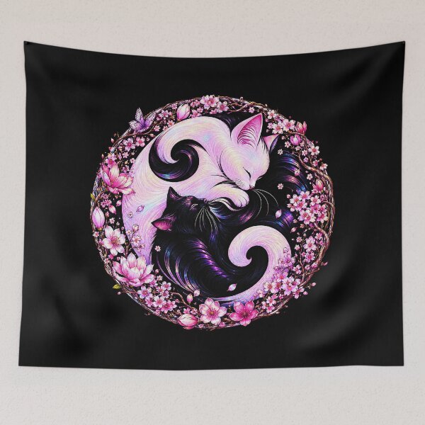Item preview, ⚖️ PURRFECTLY BALANCED COLLECTION ⚖️ - FOUR SEASONS CATS - Spring Blossom designed and sold by WheelieGdArt.