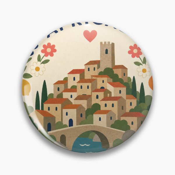 Item preview, Apricale Italy Travel Souvenir Modern Folk Art designed and sold by VisualArtsOasis.