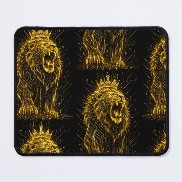 Item preview, Golden Lion King With Crown Cosmic Neon Art designed and sold by Ink-verse-.