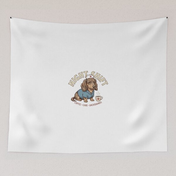 Item preview, Night Shift Nurse Dachshund designed and sold by dogthingsclub.