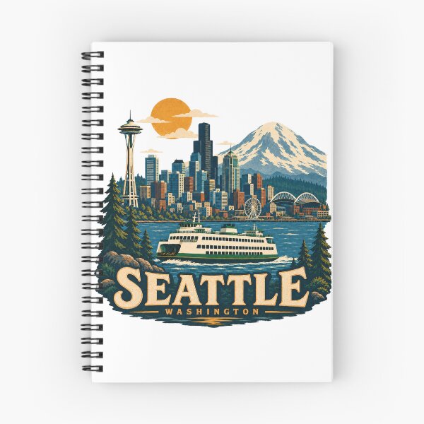Item preview, Seattle From the Sound Vintage Travel Art designed and sold by Rewind Society.